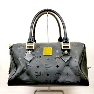 black Gold Monogram Viestos Boston MCM bag